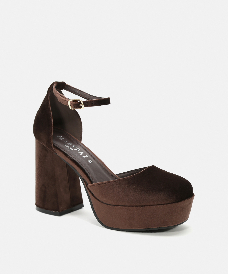 Sapatos plataforma veludo pulseira image number null